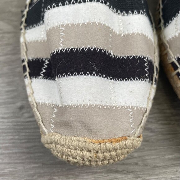 Adrienne Vittadini Women's Size 7.5M Black/Tan/White Stripe Slip on Casual Flats - Picture 3 of 12